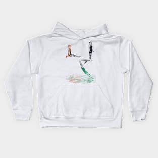 Diving Lesson In Northern Lights Kids Hoodie